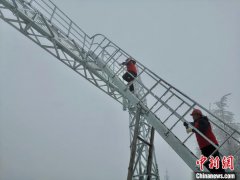 重庆电力：冒雪巡检无人区 确保电网安全运行